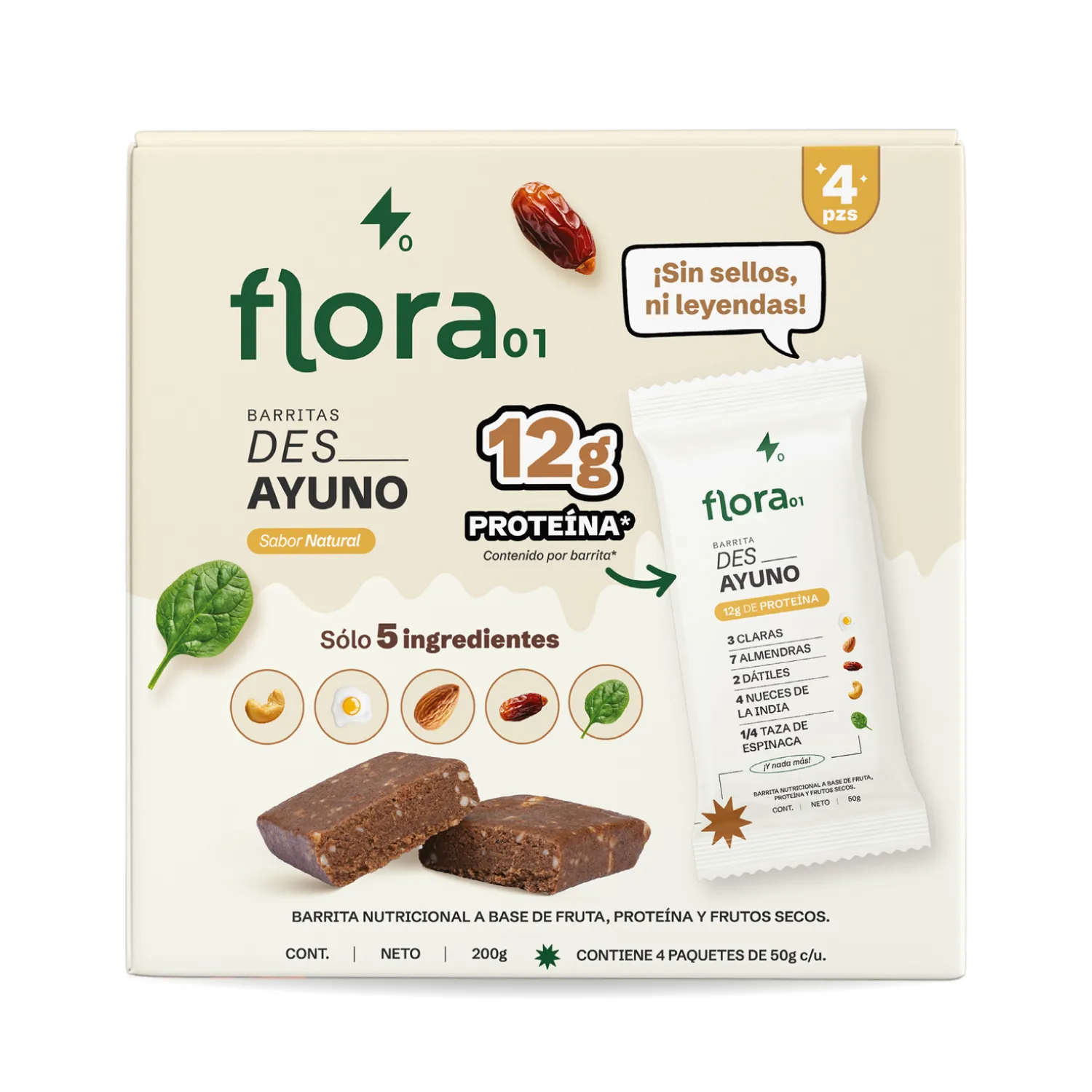 Barrita de proteína - Des_ Ayuno Caja con 4 piezas