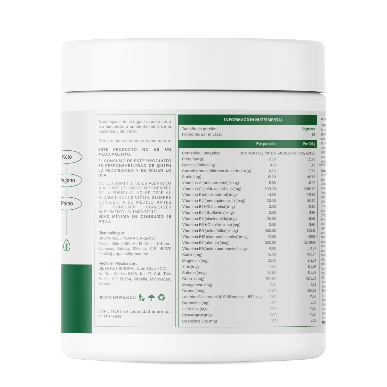 Flora 0 - Suplemento Alimenticio Integral