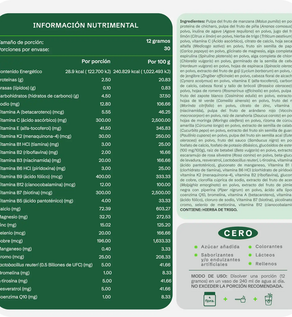 Flora 0 - Suplemento Alimenticio Integral